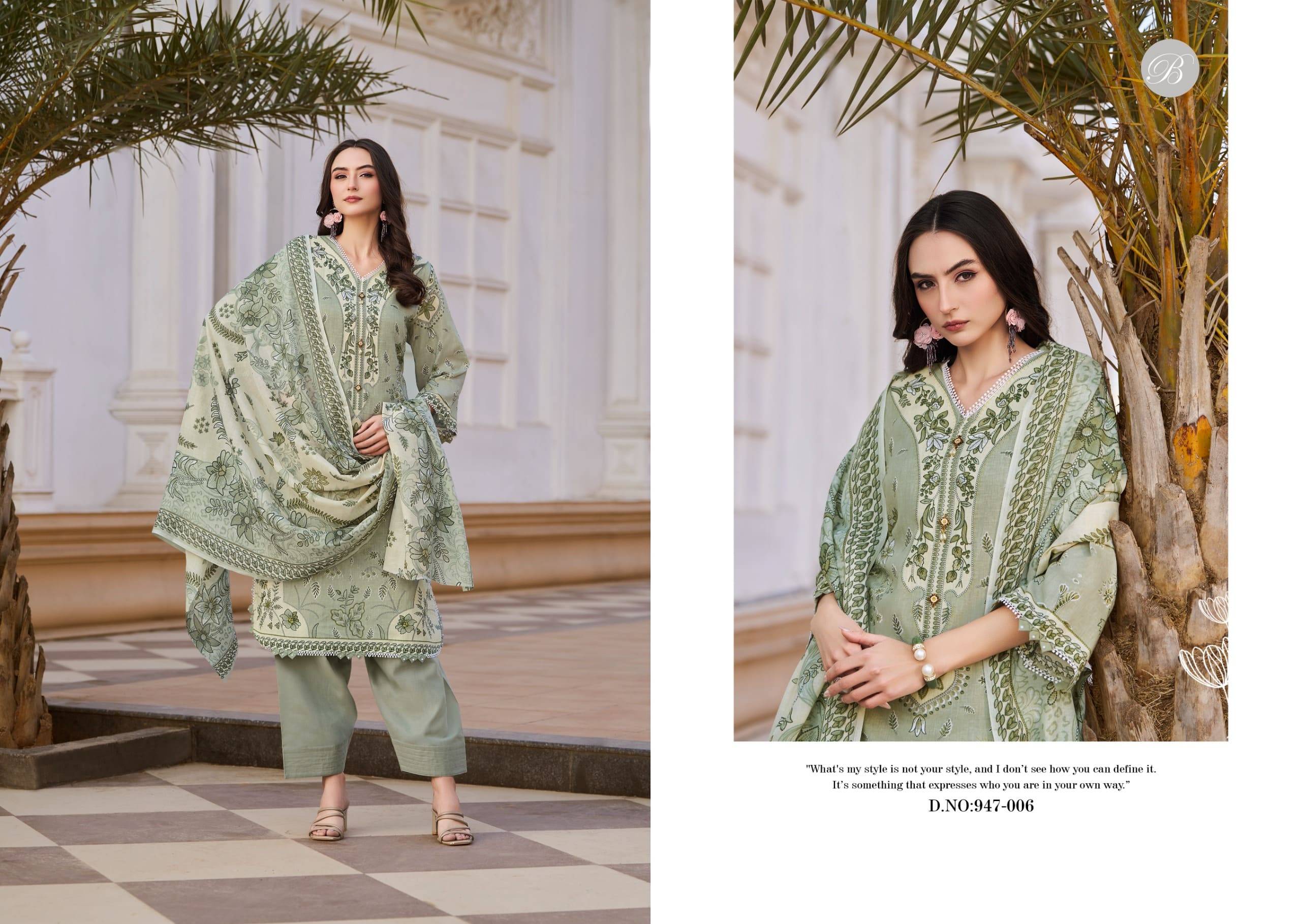 Florance By BelliZa DesigNer Studio 947 001 to 947 008 Series Beautiful Festive Suits Stylish Fancy Colorful Casual Wear & Ethnic Wear Pure Cotton Print Dresses At Wholesale Price